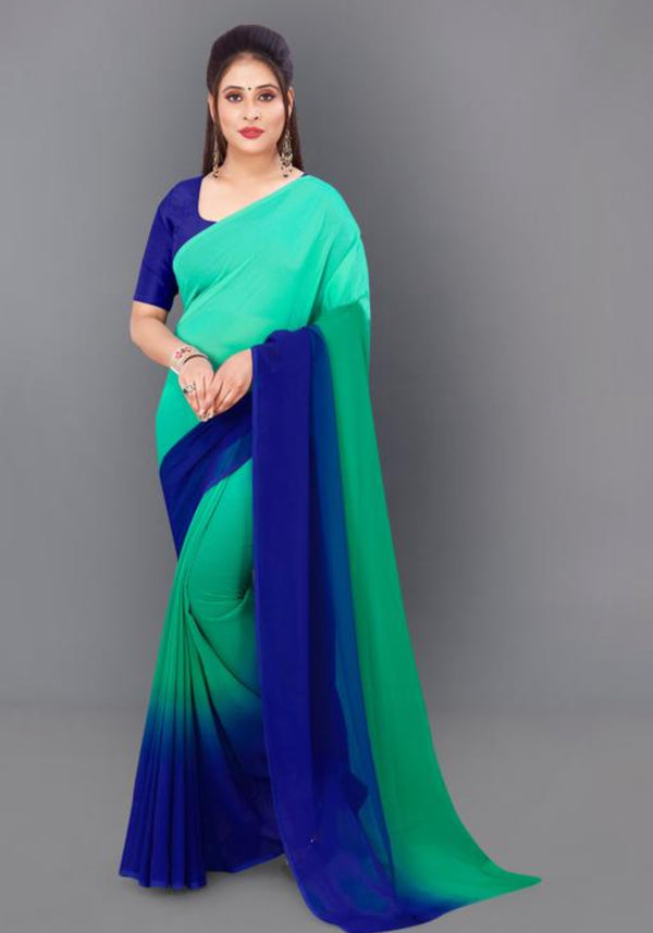 Fashion Georgette Daily Wear Ombre Saree, with Blouse Piece