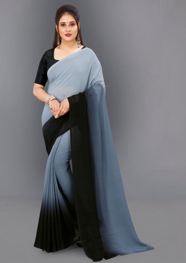 Fashion Georgette Daily Wear Ombre Saree, with Blouse Piece